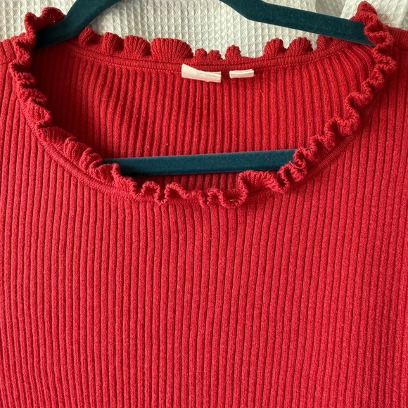GAP Red Ribbed Knit Top - Picture 3 of 5